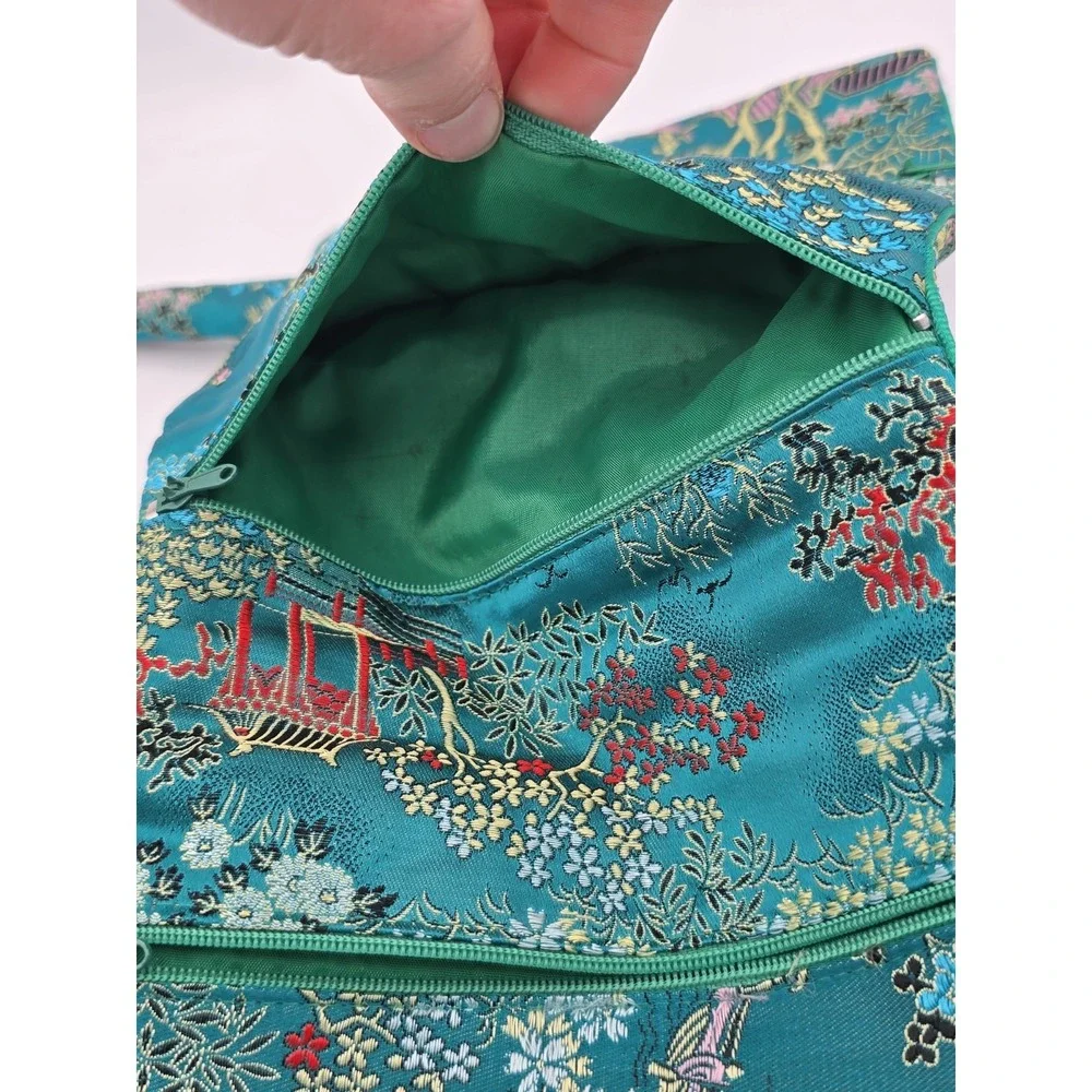 VTG Turquoise Travel Jewelry Organizer Roll‎ Foldable Jewelry Storage Holder